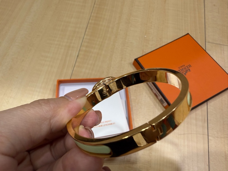 Hermes 愛馬仕 綠色 PM豬鼻子手鐲-4