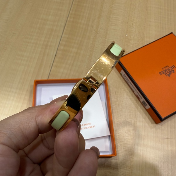 Hermes 愛馬仕 綠色 PM豬鼻子手鐲-5