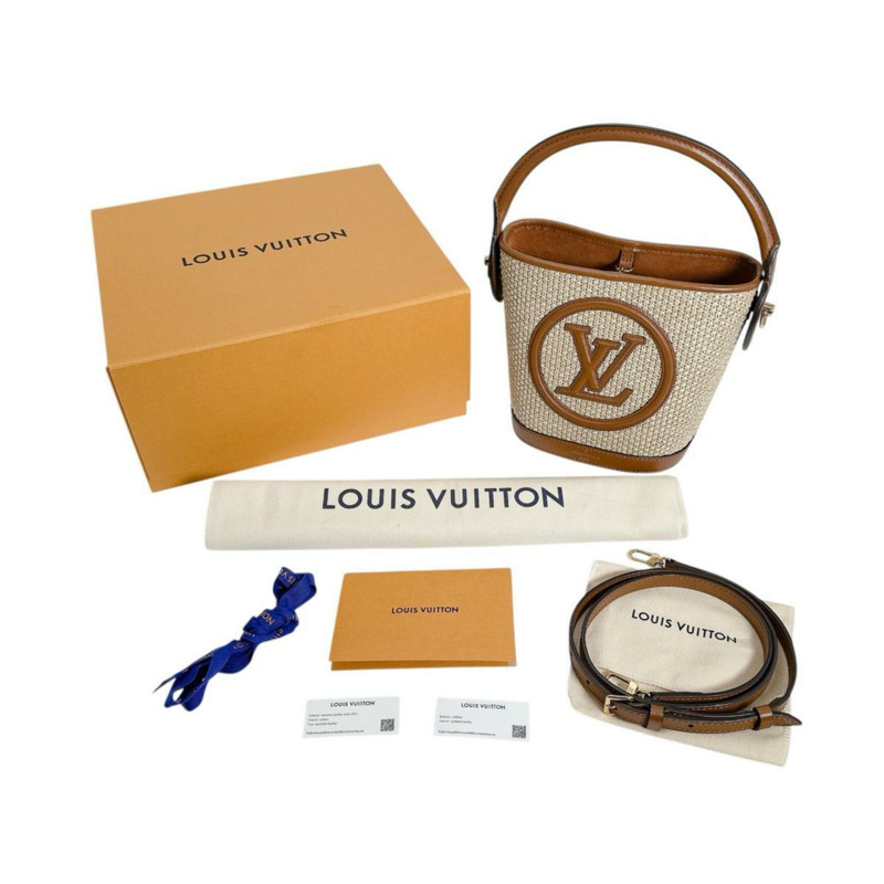 Louis Vuitton Petit Bucket 手提包，皮革，M59962，棕色-0
