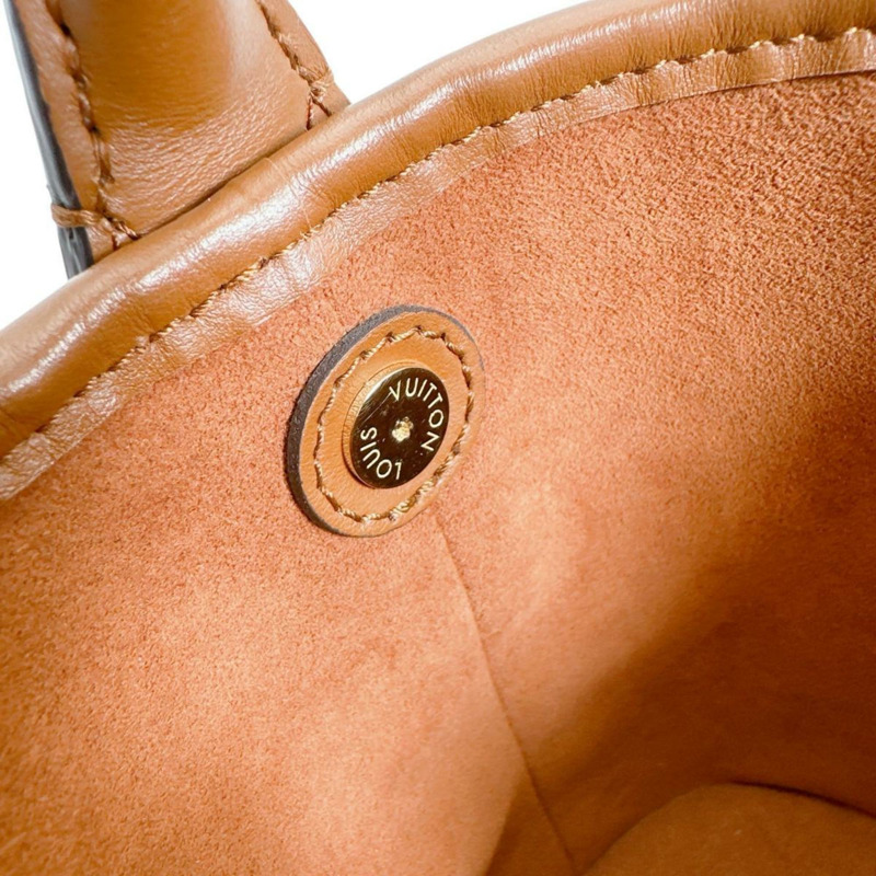 Louis Vuitton Petit Bucket 手提包，皮革，M59962，棕色-13