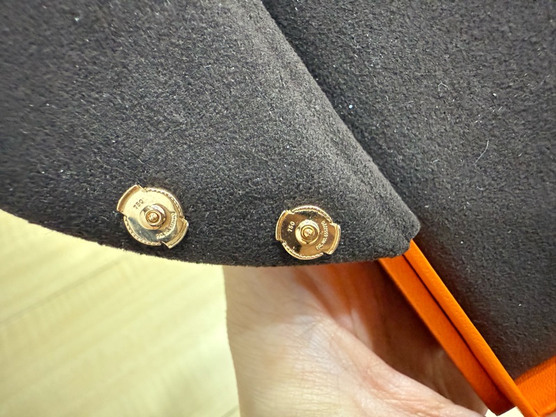 Hermes愛馬仕玫瑰金18k豬鼻子耳環-2