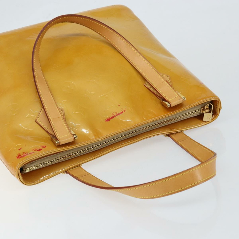 【日本直送】路易威登 Monogram Vernis Houston 手提包 米色 M91004 LV 正品 BA6988-5