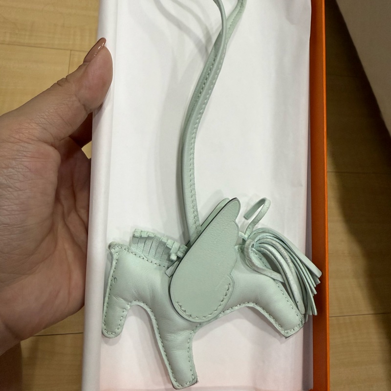 《二手》W刻愛馬仕 hermes Rodeo小飛馬 氣泡綠 包包吊飾-0