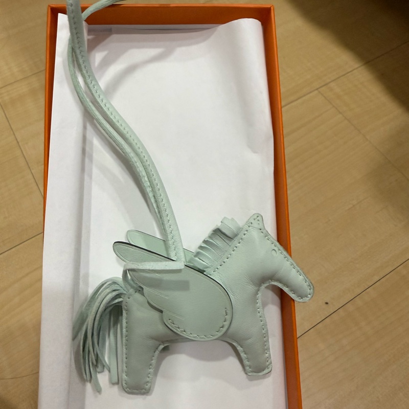 《二手》W刻愛馬仕 hermes Rodeo小飛馬 氣泡綠 包包吊飾-4