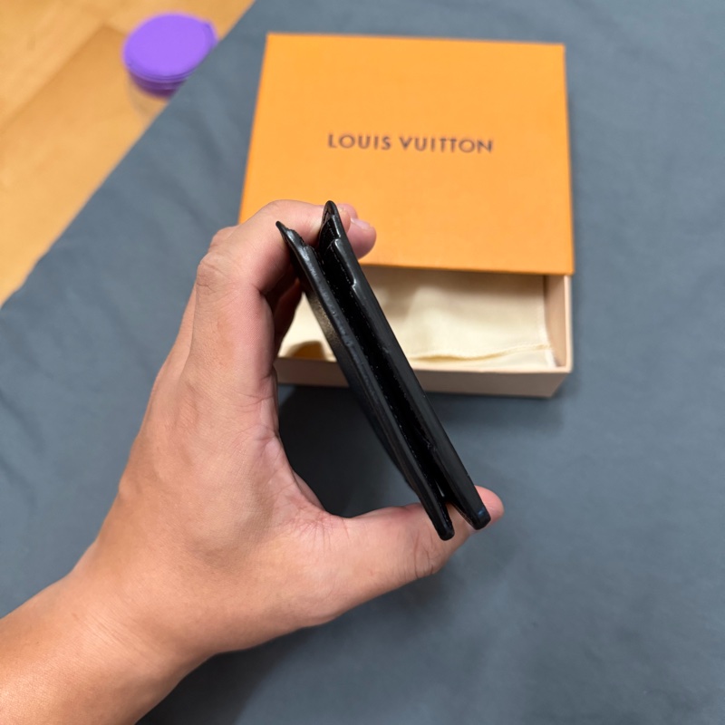 Lv 黑老花短夾 芯片款-3