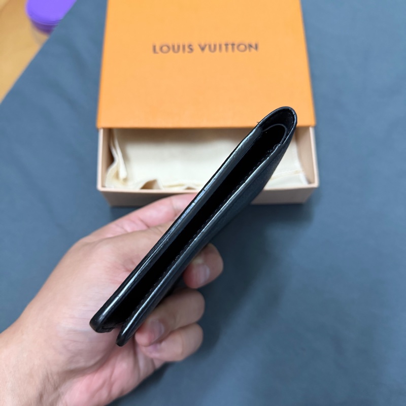 Lv 黑老花短夾 芯片款-4