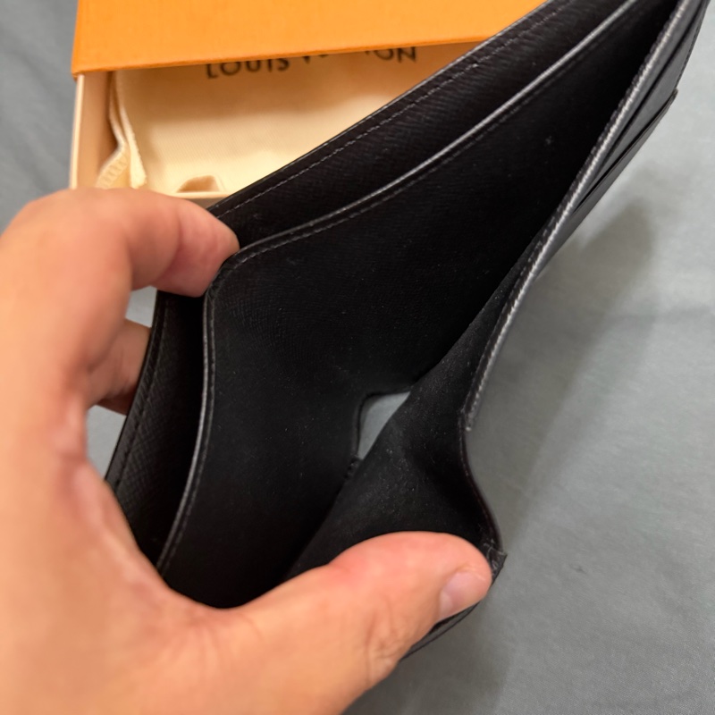 Lv 黑老花短夾 芯片款-6