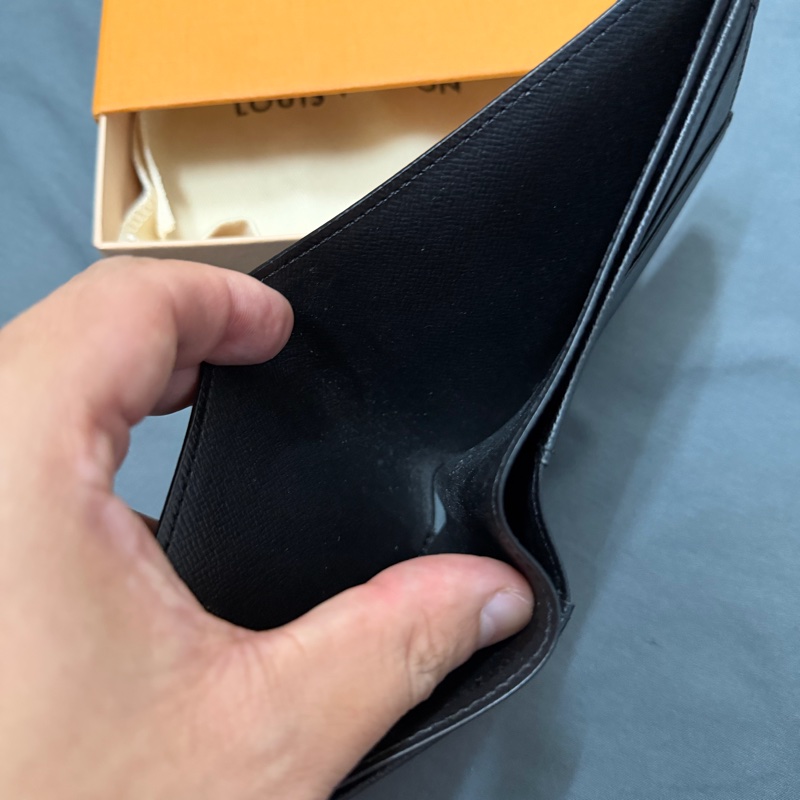 Lv 黑老花短夾 芯片款-7