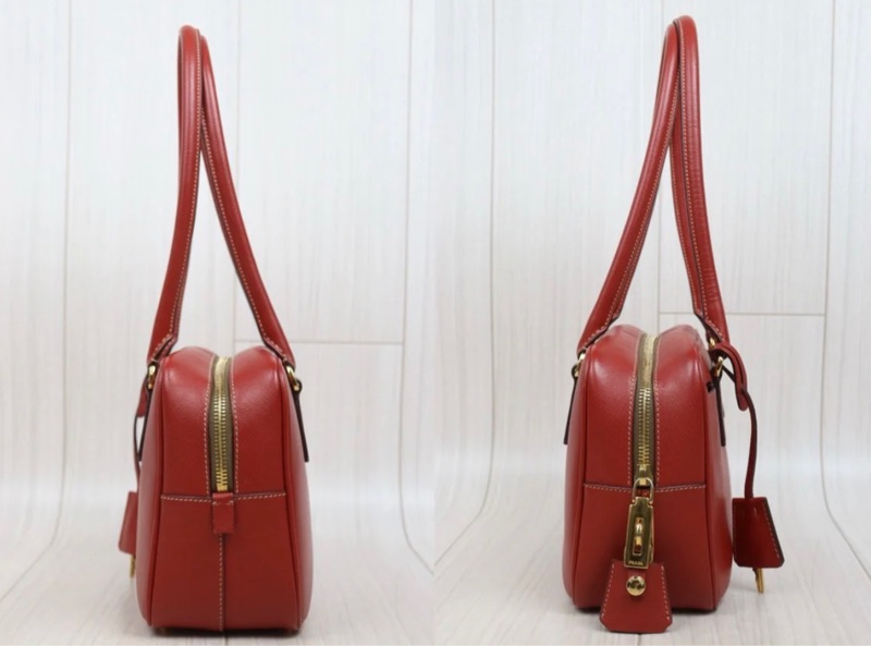 「JL精品代購」9新 Prada plume紅盒子包-2