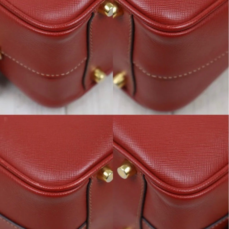 「JL精品代購」9新 Prada plume紅盒子包-6