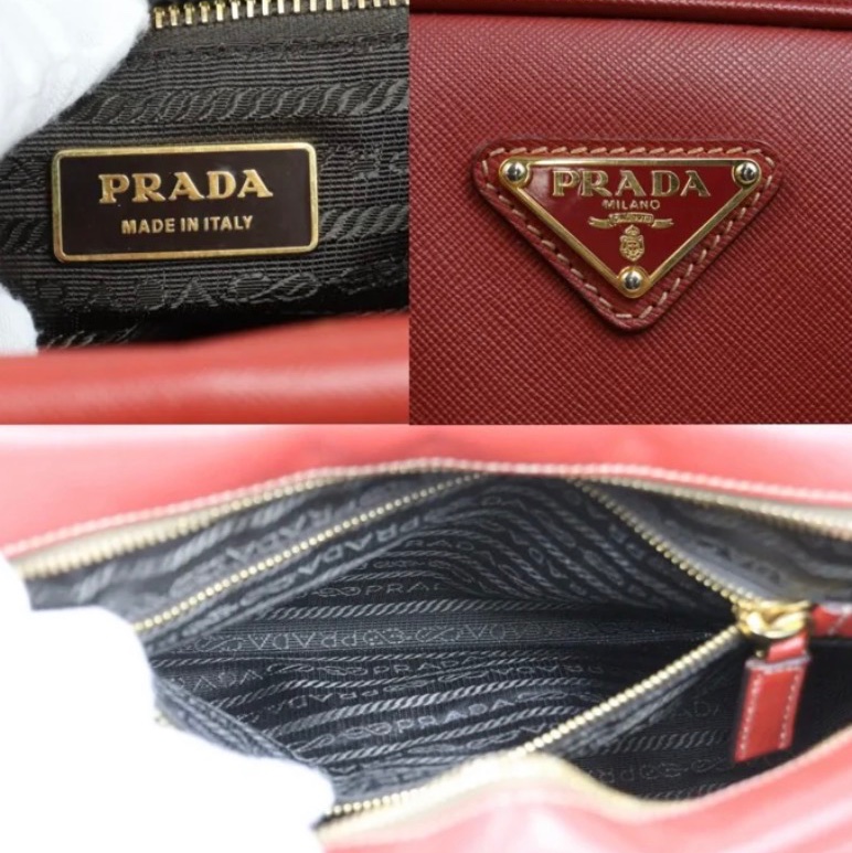 「JL精品代購」9新 Prada plume紅盒子包-8