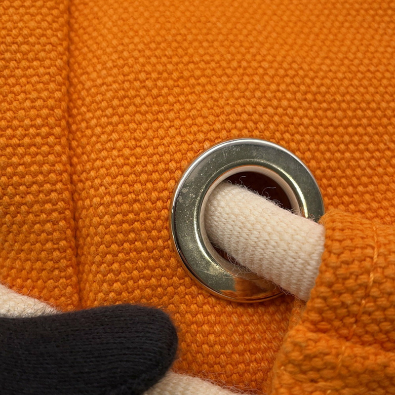 Hermes Hermès Sac Marine Recife PM 橙色帆布單肩包。-10