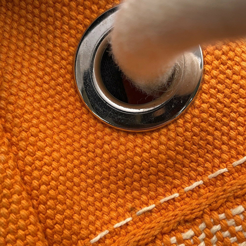 Hermes Hermès Sac Marine Recife PM 橙色帆布單肩包。-11