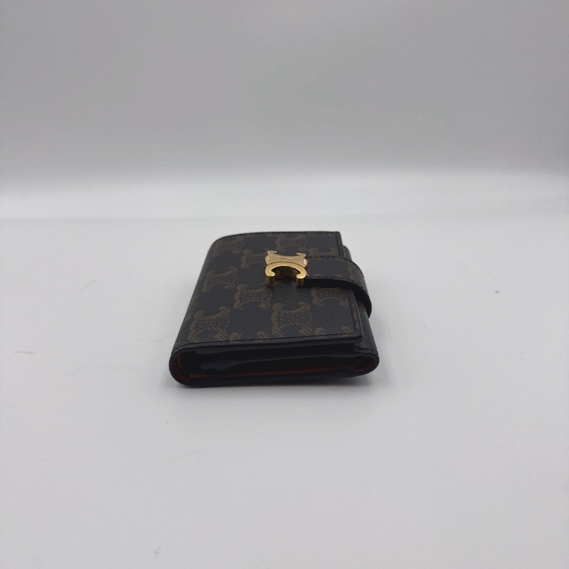 CELINE Victoire 凱旋門老花 金色飾面 帆布 錢包 常規 女款 棕色-2