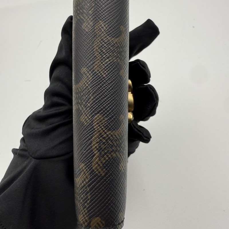 CELINE Victoire 凱旋門老花 金色飾面 帆布 錢包 常規 女款 棕色-9