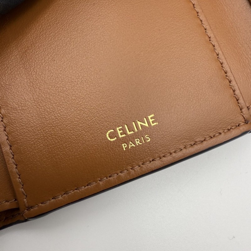 CELINE Victoire 凱旋門老花 金色飾面 帆布 錢包 常規 女款 棕色-15
