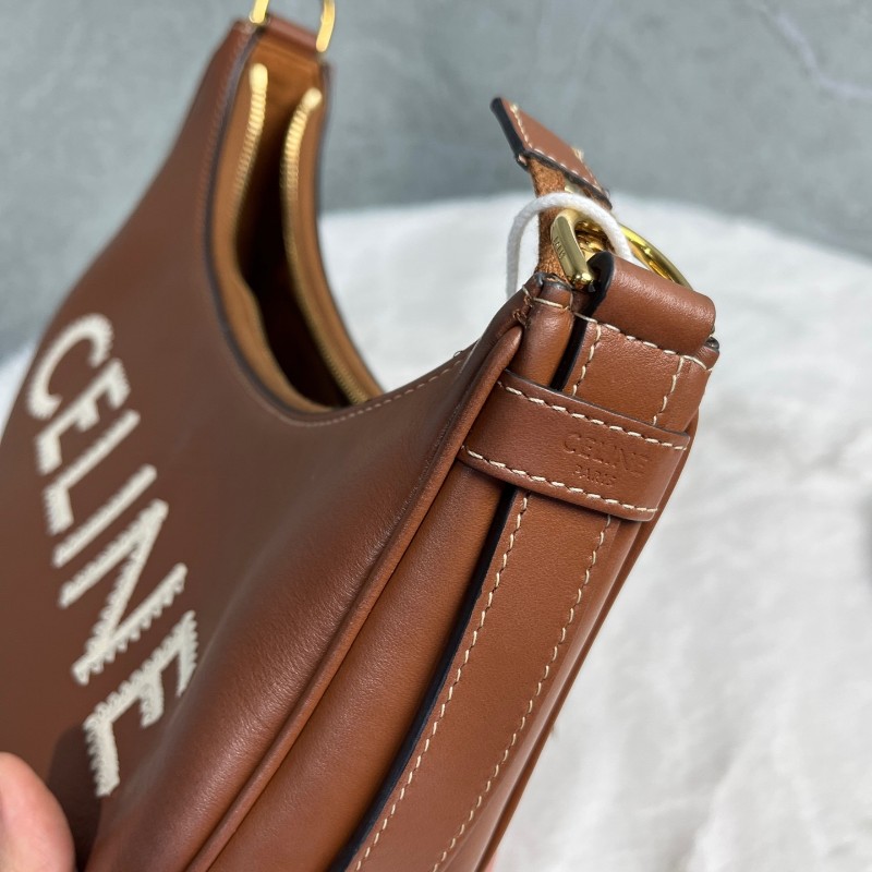 Celine Ava棕色字母logo 肩背包-13