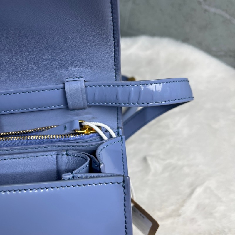Celine Classic Box藍色光面牛皮豆腐包 肩背包斜背包 164173AFD.29PO-19