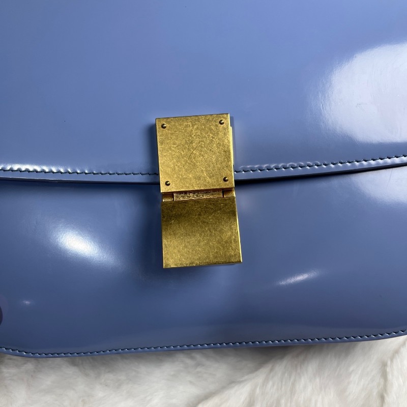Celine Classic Box藍色光面牛皮豆腐包 肩背包斜背包 164173AFD.29PO-21
