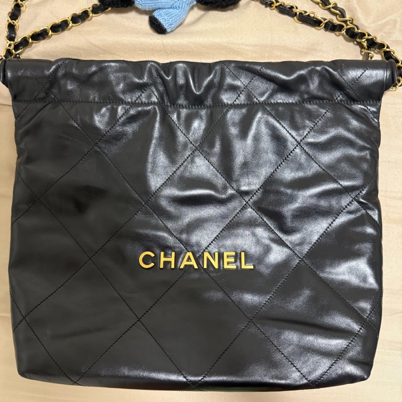 香奈兒22bag黑金小號-2