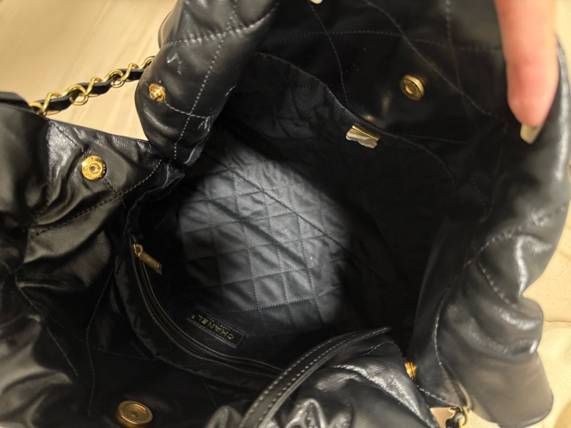 香奈兒22bag黑金小號-5