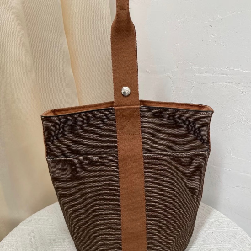 「JL精品代購」9新 Hermes 愛馬仕帆布菜籃包-0