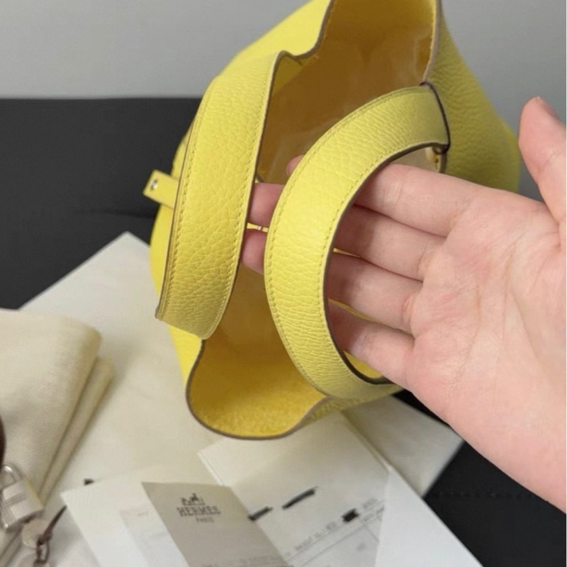 99新全套hermes愛馬仕黃色菜籃子18  U刻 配件全套票-5