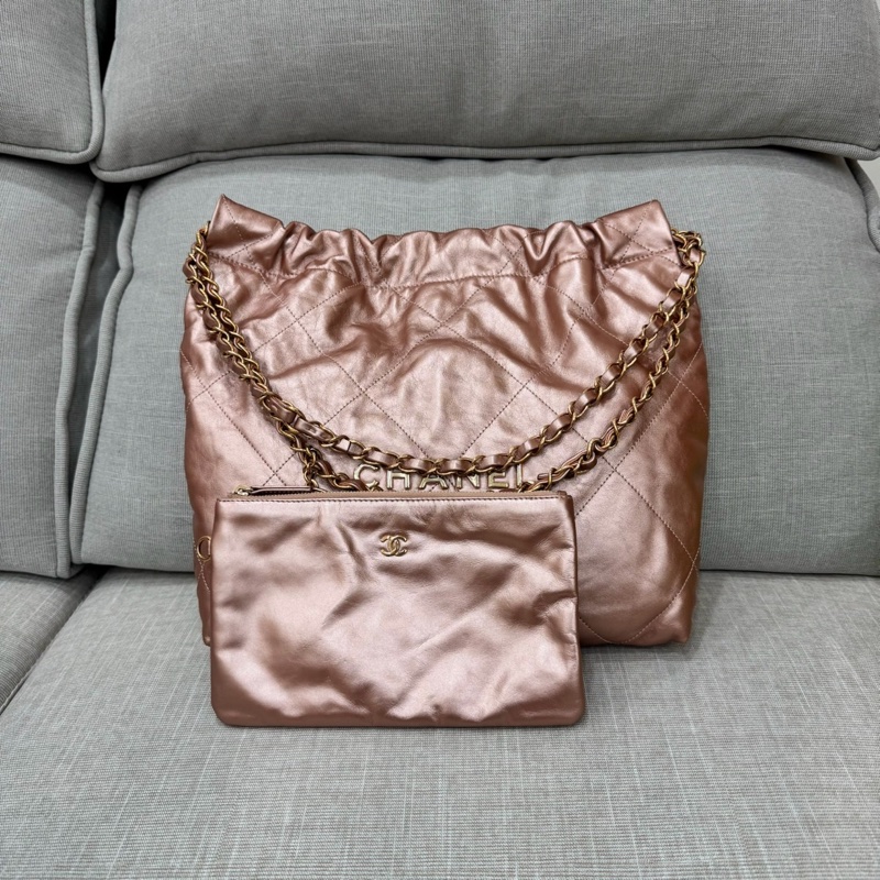 香奈兒香檳金22Bag 小號-0