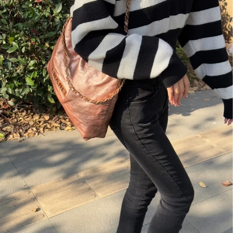 香奈兒香檳金22Bag 小號-2
