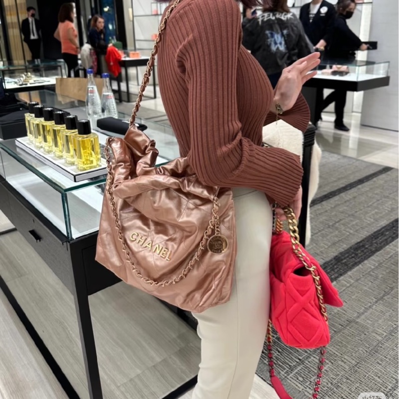 香奈兒香檳金22Bag 小號-3
