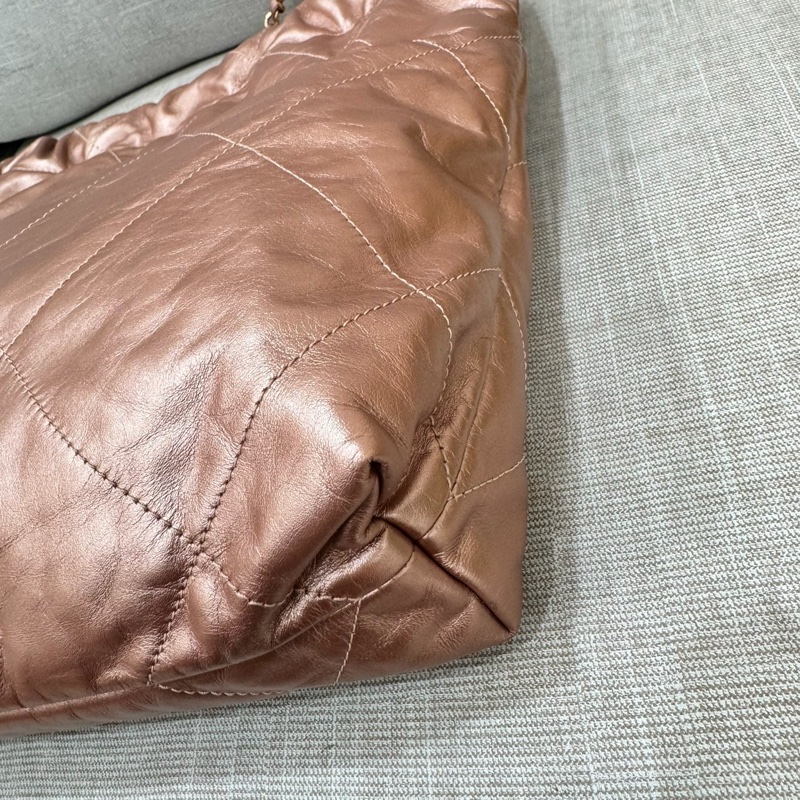 香奈兒香檳金22Bag 小號-16