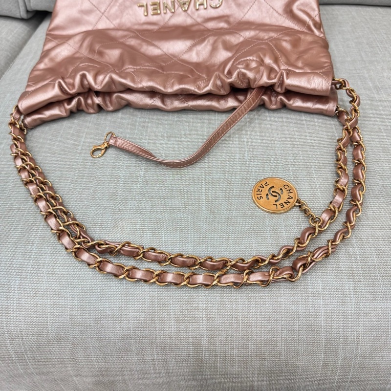 香奈兒香檳金22Bag 小號-31