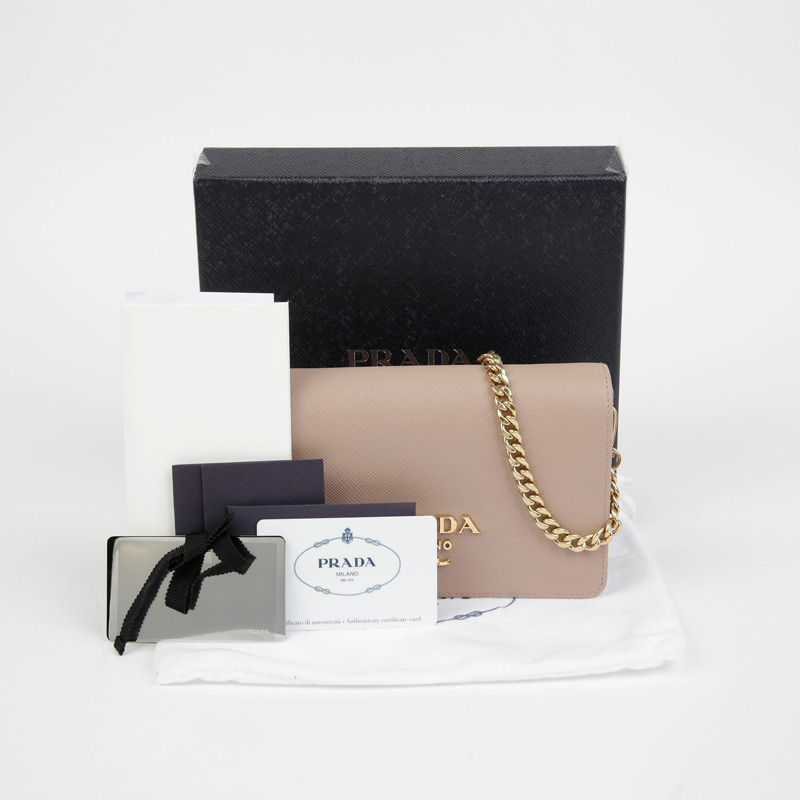 【包稅】PRADA 金屬Logo迷你鏈條單肩斜背包 1BP018-0