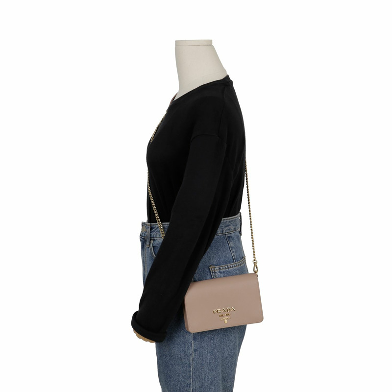 【包稅】PRADA 金屬Logo迷你鏈條單肩斜背包 1BP018-9