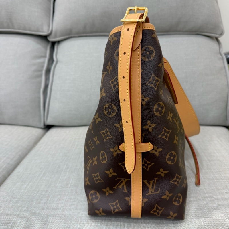 LV M46197 CARRYALL MM系列Monogram帆布牛皮飾邊手提 肩背包 斜背包附萬用包-7