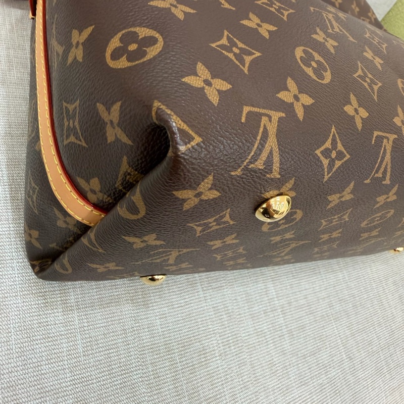 LV M46197 CARRYALL MM系列Monogram帆布牛皮飾邊手提 肩背包 斜背包附萬用包-9