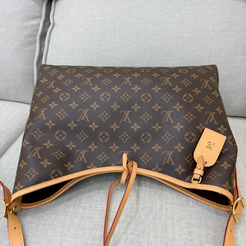 LV M46197 CARRYALL MM系列Monogram帆布牛皮飾邊手提 肩背包 斜背包附萬用包-14