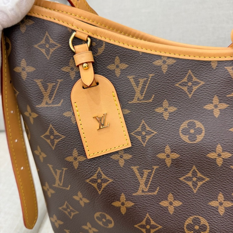 LV M46197 CARRYALL MM系列Monogram帆布牛皮飾邊手提 肩背包 斜背包附萬用包-16