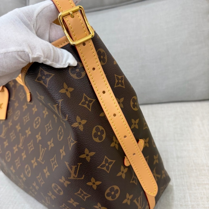 LV M46197 CARRYALL MM系列Monogram帆布牛皮飾邊手提 肩背包 斜背包附萬用包-17