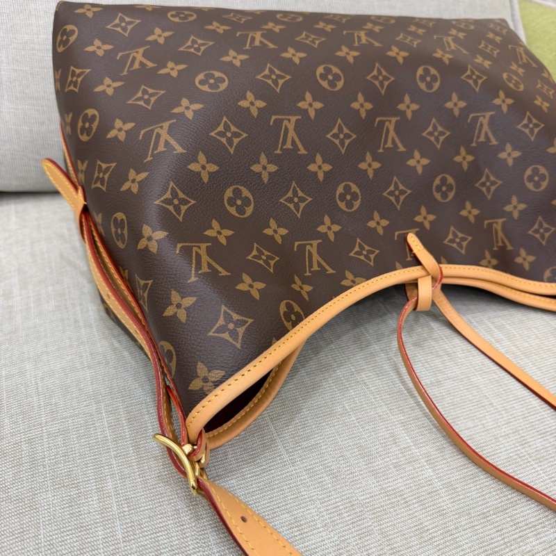 LV M46197 CARRYALL MM系列Monogram帆布牛皮飾邊手提 肩背包 斜背包附萬用包-20