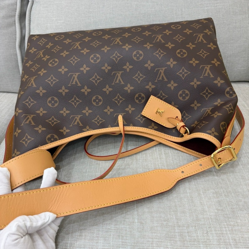 LV M46197 CARRYALL MM系列Monogram帆布牛皮飾邊手提 肩背包 斜背包附萬用包-24