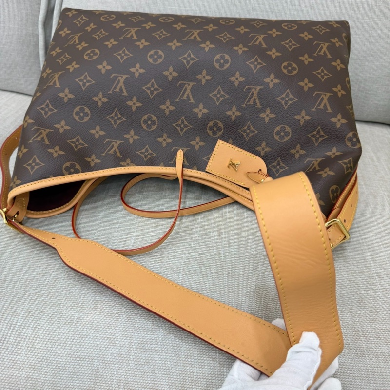LV M46197 CARRYALL MM系列Monogram帆布牛皮飾邊手提 肩背包 斜背包附萬用包-27