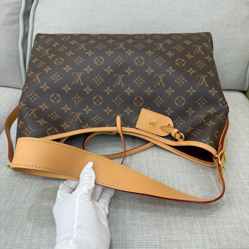 LV M46197 CARRYALL MM系列Monogram帆布牛皮飾邊手提 肩背包 斜背包附萬用包-28