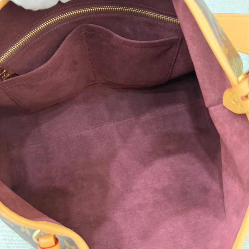 LV M46197 CARRYALL MM系列Monogram帆布牛皮飾邊手提 肩背包 斜背包附萬用包-31