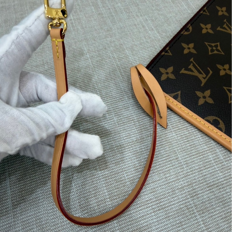 LV M46197 CARRYALL MM系列Monogram帆布牛皮飾邊手提 肩背包 斜背包附萬用包-34