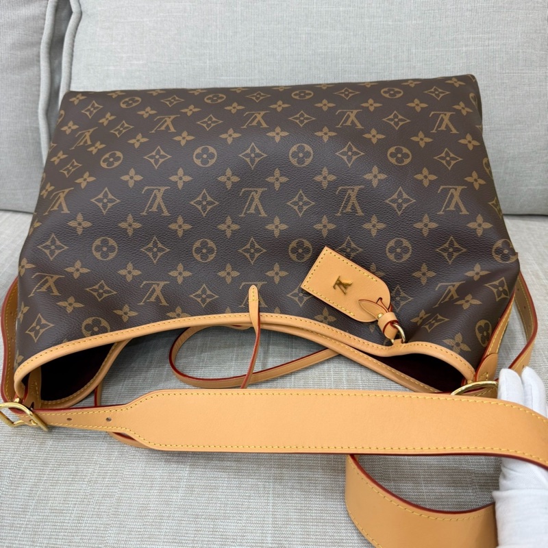 LV M46197 CARRYALL MM系列Monogram帆布牛皮飾邊手提 肩背包 斜背包附萬用包-54
