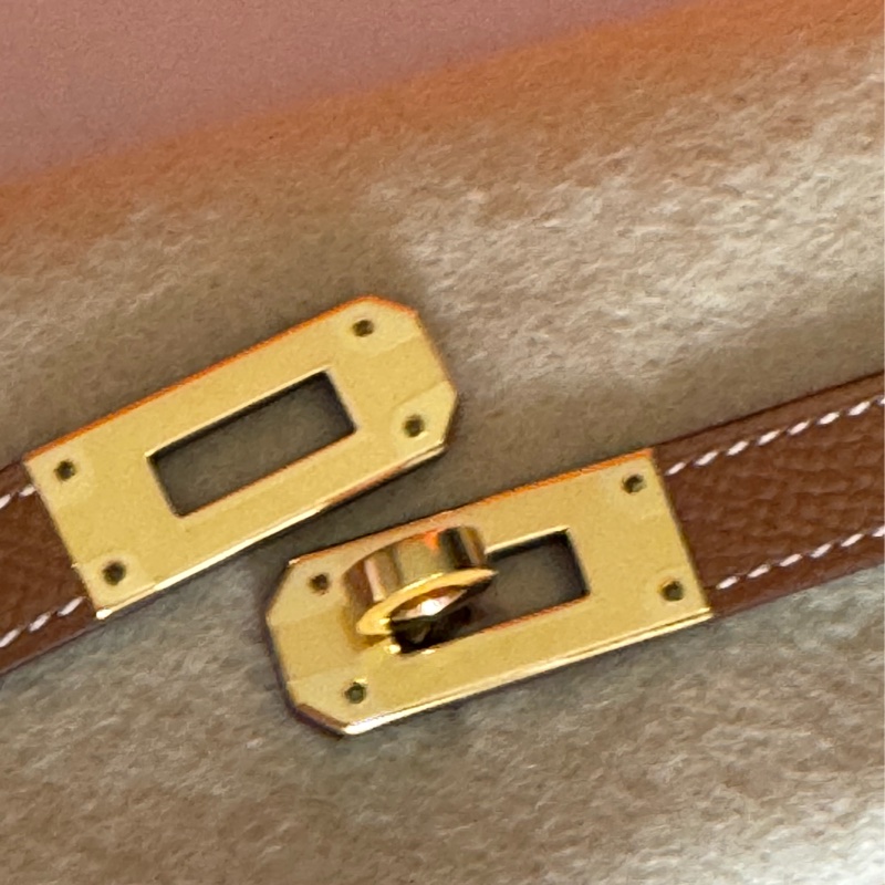 *Hermes kelly 愛馬仕Tc皮金棕金扣長夾-13