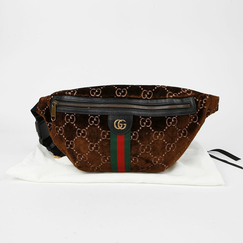 GUCCI 574968 GG 天鵝絨腰包