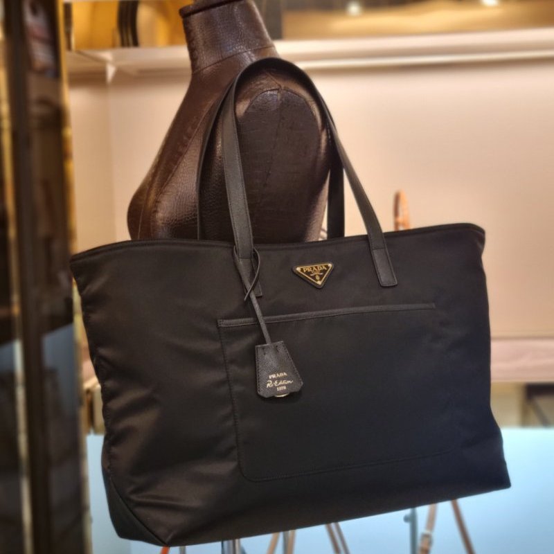 🎉新品好折扣✨Prada 1BG527 Re-Edition 1978 大款托特包 黑色-8