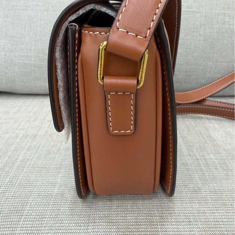 Celine棕色老花凱旋門box teen 斜背包-7